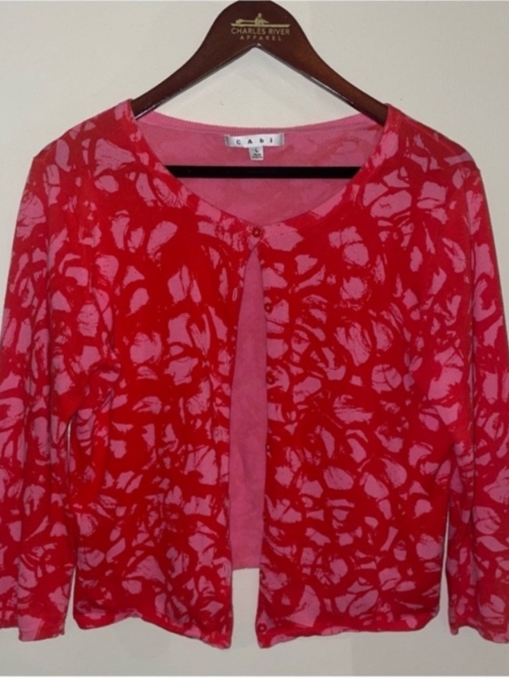 CAbi 💮 retro cropped sorbet cardigan sweater large